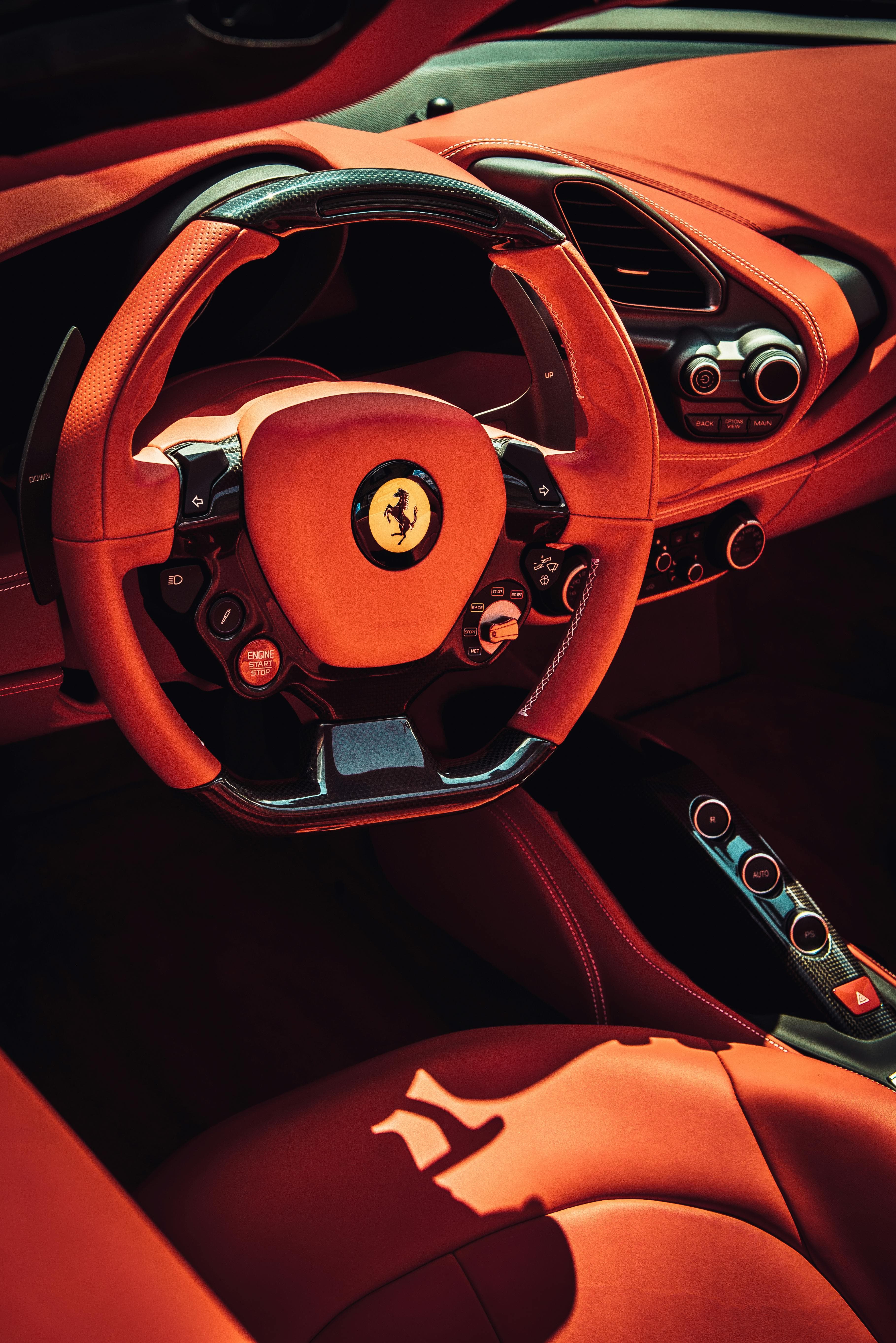 Ferrari interior red steering wheel