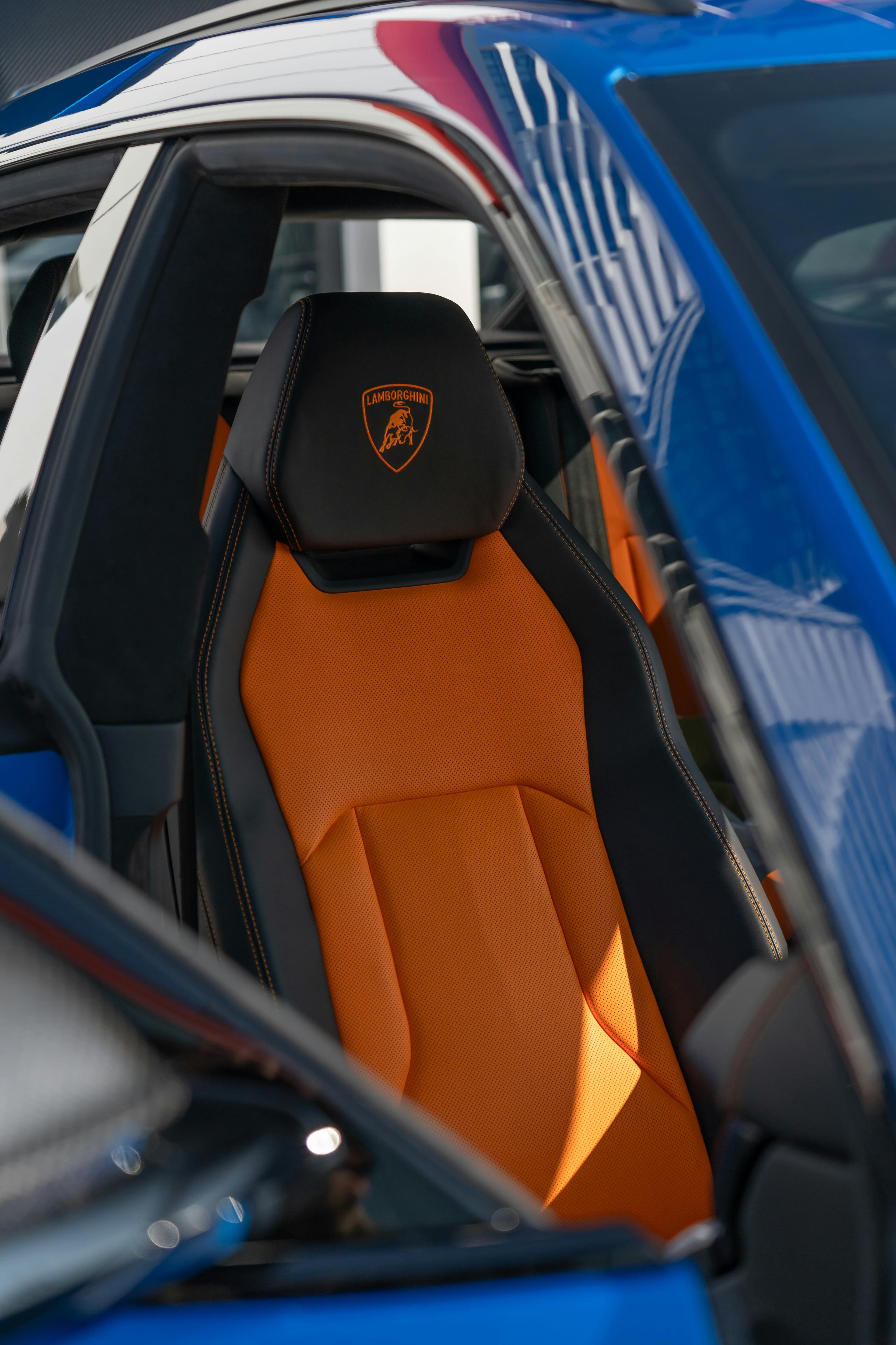 Lamborghini interior orange seat