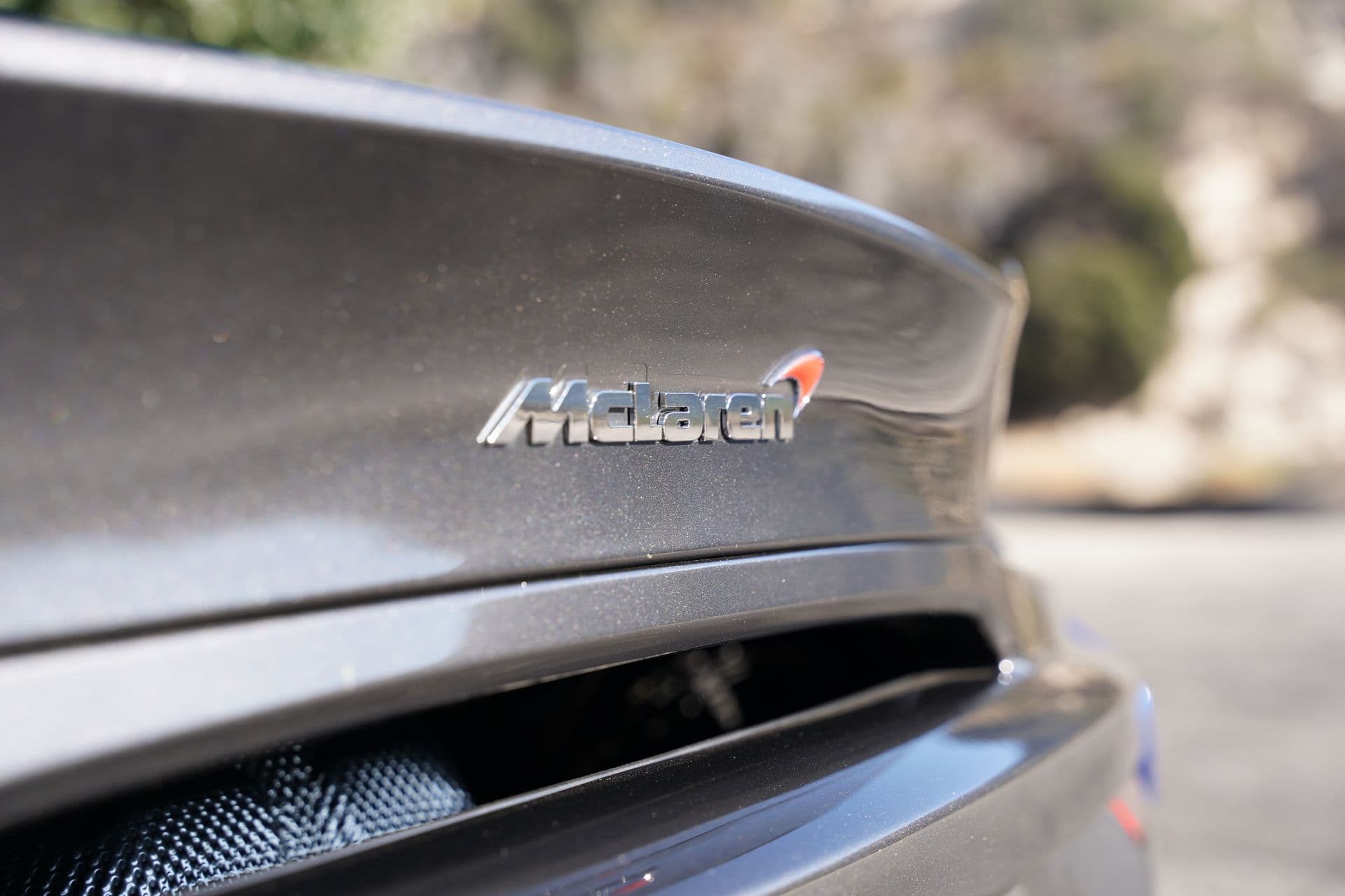 McLaren badge closeup